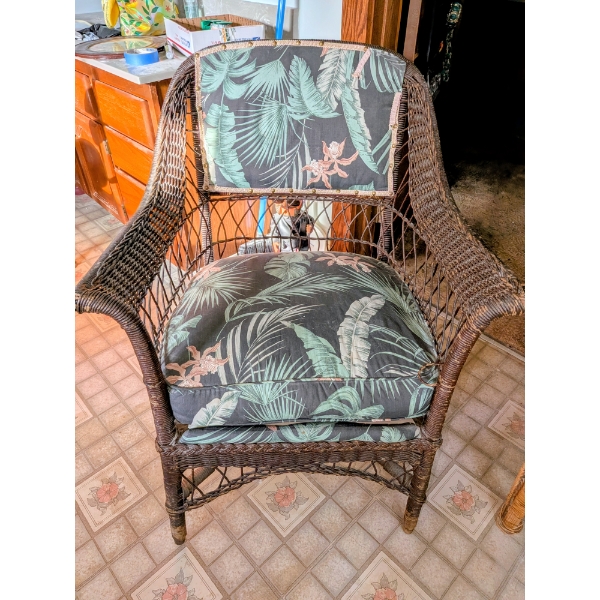 Comfortable Wicker Chair With Cusion