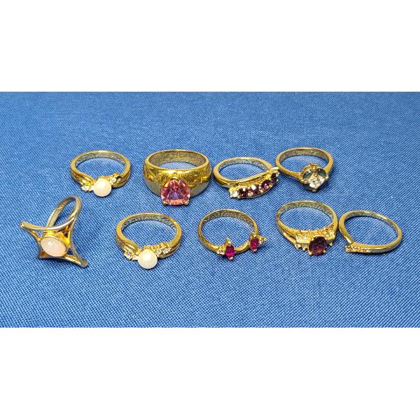 Assorted Silver COLORED Fashion Rings - See Photos For Sizing