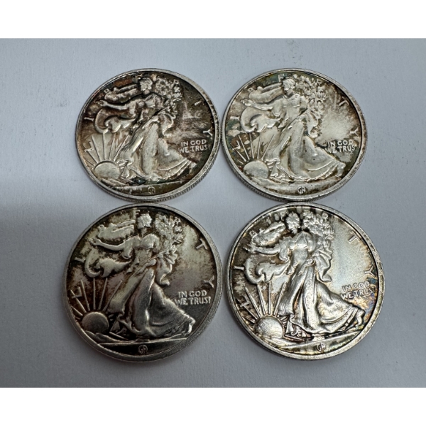 Four 1/10 Troy Ounce .999 Fine Silver Walking Liberty Design Coins- Incredible Condition!