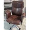 Image 1 : PICKUP IN NORTHFIELD - Nice Leather Office Chair As Shown With Glass Floor Protector - Excellent