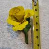 Image 4 : Vintage Capodimonte Italian Porcelain Sculpture of a Single Yellow Rose
