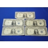 Image 1 : x5 United States $1 Blue Seal Silver Certificates FV: $5.00