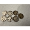 Image 1 : 7 - Hard to Find U.S. Mercury Dimes Including 2 - 1917-S & 1920-D 