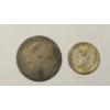 Image 4 : 1881 Great Britain One Shilling .925 Silver Coin & 1944D USA-PHIL 10 Centavos 75% Silver Coin