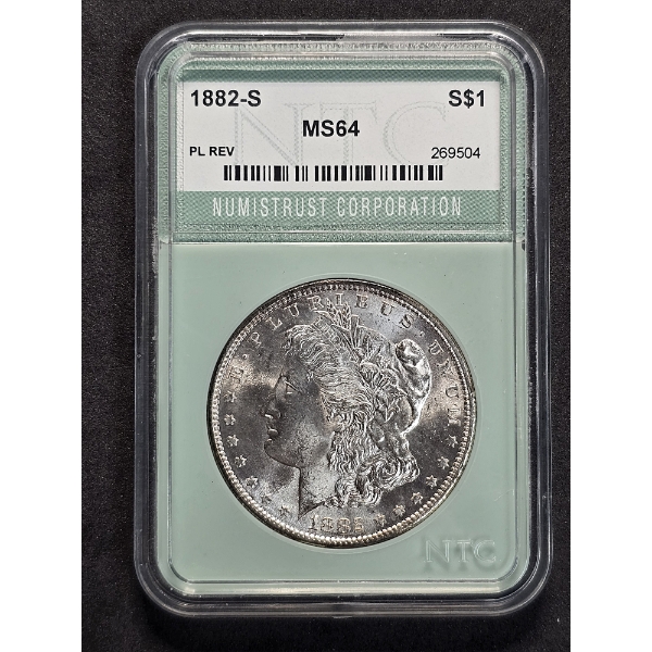 NTC MS64 1882-S Morgan Silver Dollar