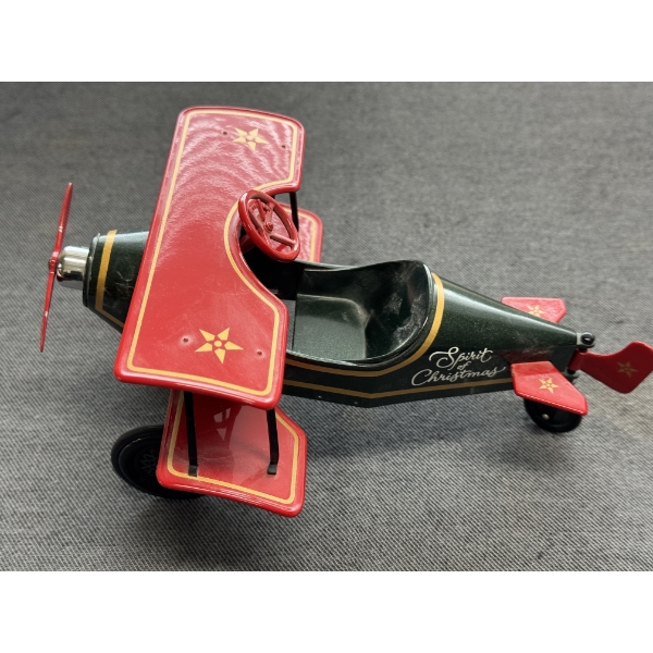 Hallmark "1930 Spirit Of Christmas Custom Biplane" (QHG7105) 9" Plane- Mint Condition