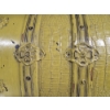 Image 9 : Very Pretty Vintage 20''x26''x36'' Yellow Painted Trunk On Wheels 