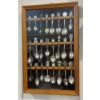 Image 6 : 2nd Of Two:  24 Silver Plate Collector Spoons In Walnut Display Case - A Superb Value & Great Collec