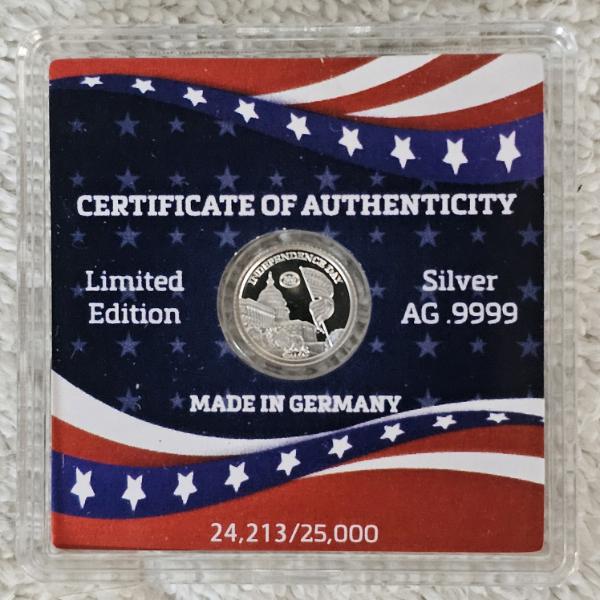 2023 Samoa Independence Day Limited Edition 1g .9999 Pure Silver Antique Finish $1 Coin