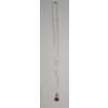 Image 2 : Sterling Silver Pendant With Cushion-Cut Red Garnet & Diamond On Sterling 18" Necklace -Weight: 3.7g