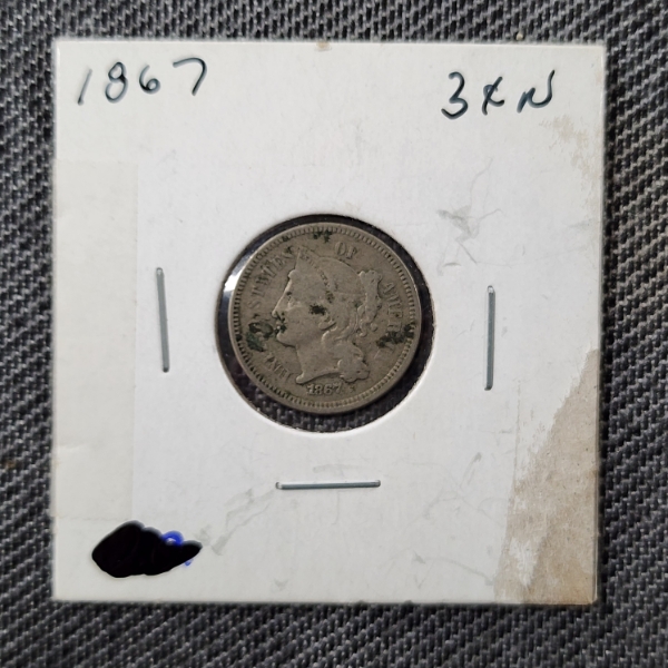 1867 United States Three Cent Nickel ~ Great Coin for Any Collector!
