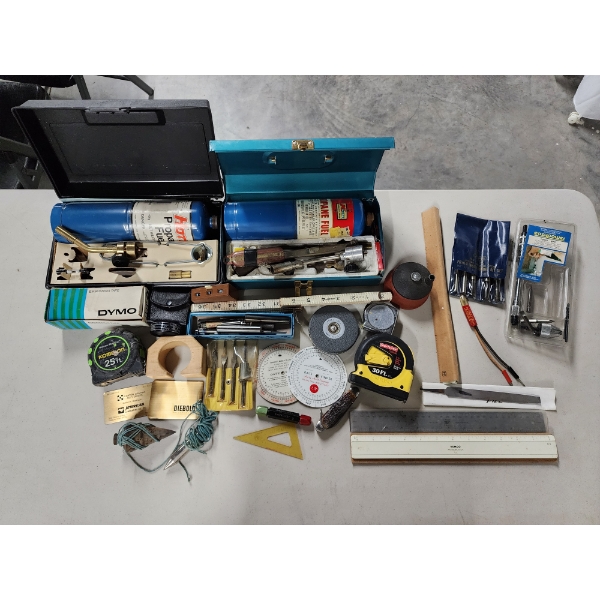 Lot of Assorted Tools and Parts - Including Torch Kits, Tape Measures, Bit Sets, & More - See Photos