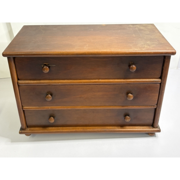 Jewelry Box filled with Costume Jewelry - Missing Leg - Earrings - Necklaces - Pins - Etc.