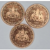 Image 2 : (3) 2025 Heimerle & Meule 1/4 oz .999 Fine Copper Ascension Island Sailing Ship Rounds