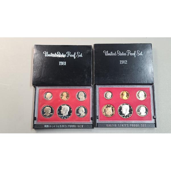 1981 & 1982 United States Proof Coin Sets