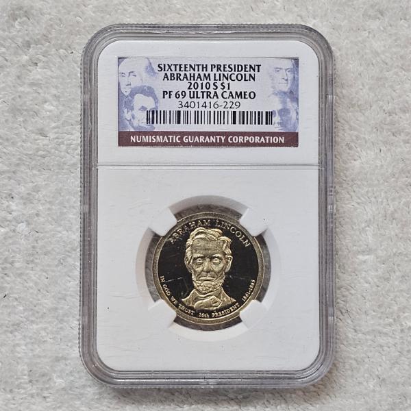 NGC PF69 Ultra Cameo 2010-S Abraham Lincoln 16th President $1 Proof Coin