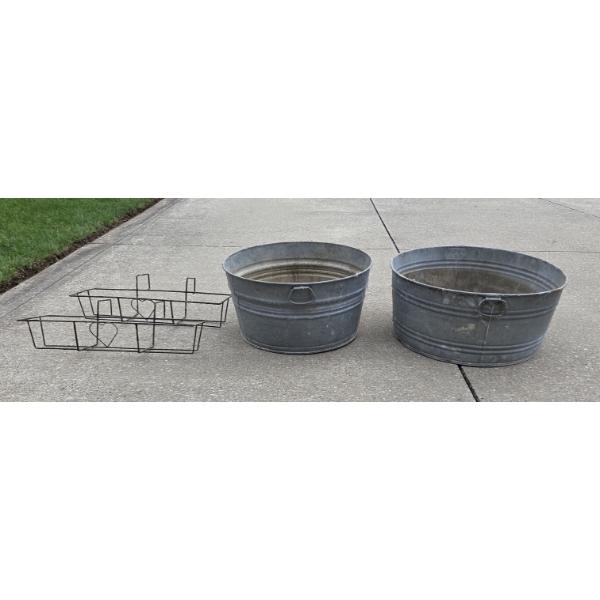 *Pick Up At Mantua Home-No Shipping Available* Outdoor Essentials Including #2 & #3 Galvanized Tubs 