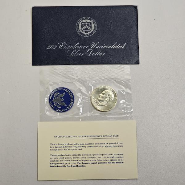 1972-S United States Uncirculated 40% Silver Eisenhower Dollar Coin - Beautiful Condition