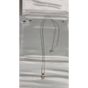 Image 1 : 14K Gold Necklace Pendant With Clear Stone & Silver Toned Chain - See Description 