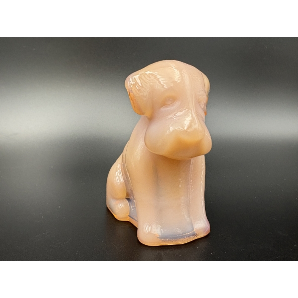 Degenhart Dogs - Peach Color- Adorable Glass Dog Figurine - ~2.5 inches 