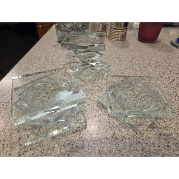 Crystal L Fyb Signed Pillar Candle Stands