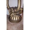 Image 2 : Very Unique Tall Elephant Carving Pedestal Table / Stand 32" Tall x 20" Daim... 