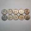 Image 1 : 10 Assorted Years United States 90% Silver Franklin Half Dollars - FV: $5.00