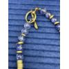 Image 4 : Beautiful Costume Necklace - Purple & Gold Colored - Beaded with Clasp 