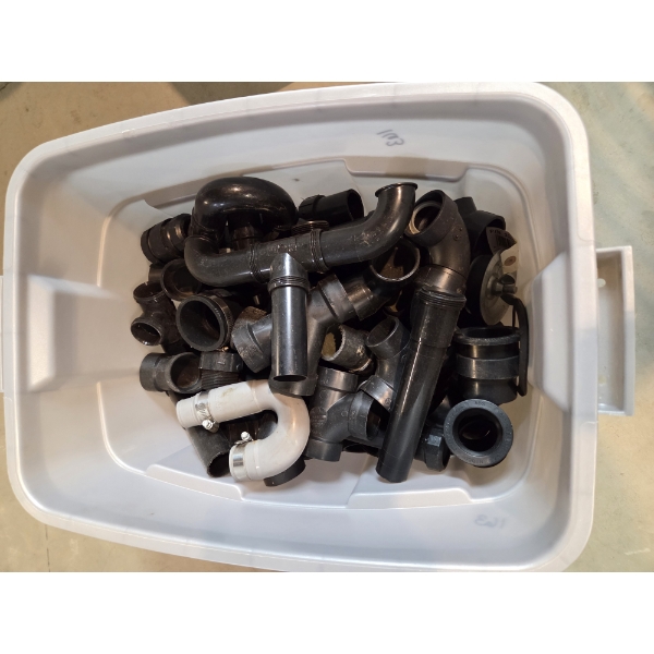 Tote With Lid Full Of New PVC Pieces