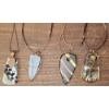 Image 3 : Lot of 4 Natural Stone Necklaces with Different Designs Front and Back, Turquois Cross and more