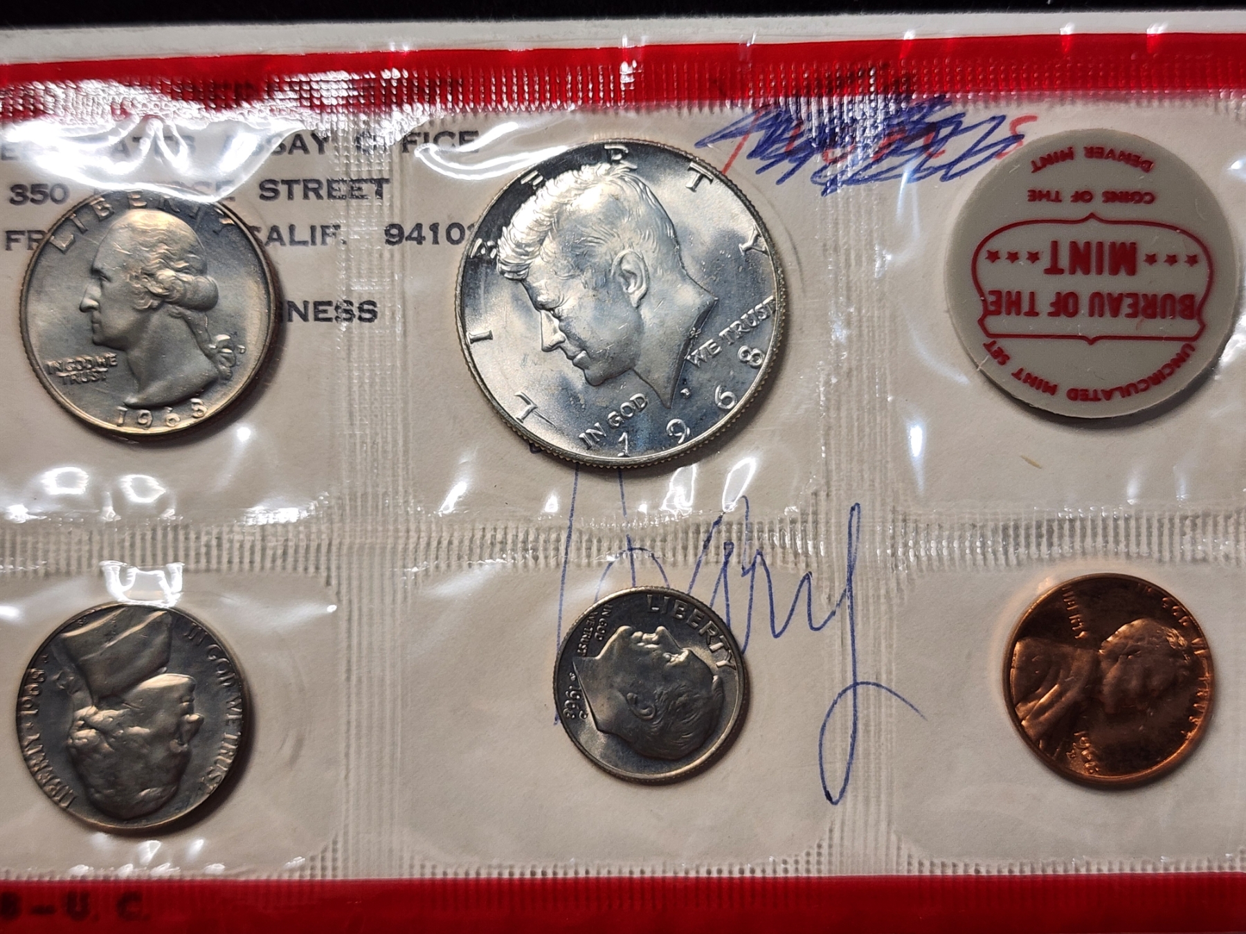 Two United States Mint 1965 Special Mint Set & 1968 Uncirculated Mint ...