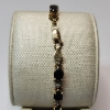 Image 2 : 14K Yellow Gold Tennis Bracelet w/ Dark Gemstone Links - 8" - Total Weight: 11.6g