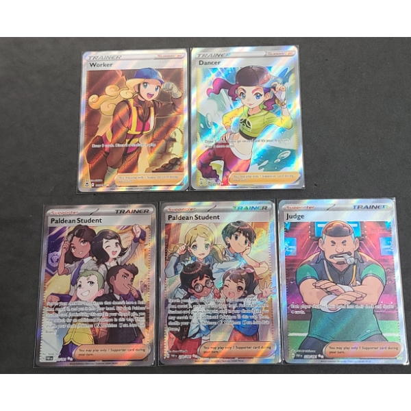 Collection Of 5 Full Art Pokémon Trainer/ Supporter Holo Cards