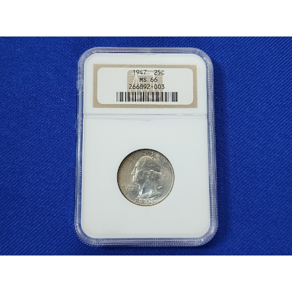 NGC MS 66 1947 Silver Washington Quarter