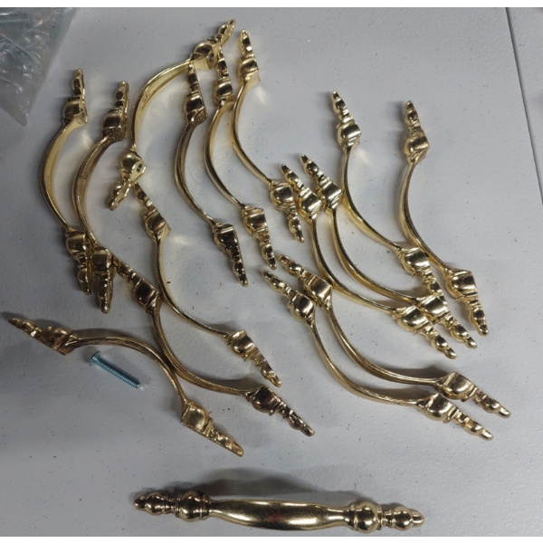 Solid Brass - New - 16 Desk / Cabinet / Furniture Handles  See Pics