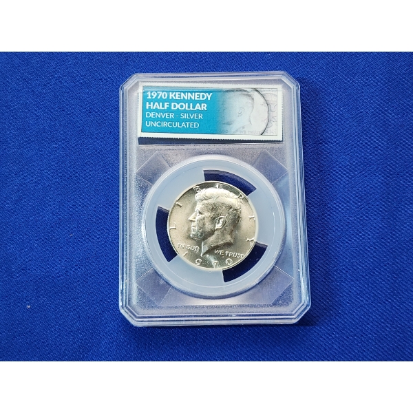 1970-D Kennedy Half Dollar 40% Silver Uncirculated in Slab