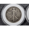 Image 2 : Two 90% Silver Walking Liberty United States Half Dollars in Protective Capsules ~ Face Value $1.00