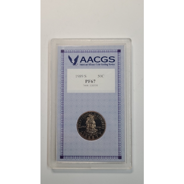 AACGS 1989-S PF67 Congress Bicentennial Commemorative Half Dollar 