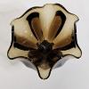 Image 2 : Vintage Viking Glass "Epic" 6-Petal Handkerchief Compote Bowl in a Smoke Brown Color