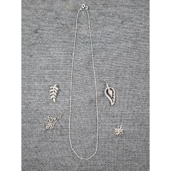 Sterling Silver Necklace, Broken Chain & Pendants Weighing Total of 5 Grams! 