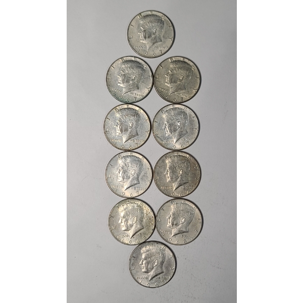Assorted Years/Mint Marks United States 40% Silver Kennedy Half Dollars - Face Value: $5.00