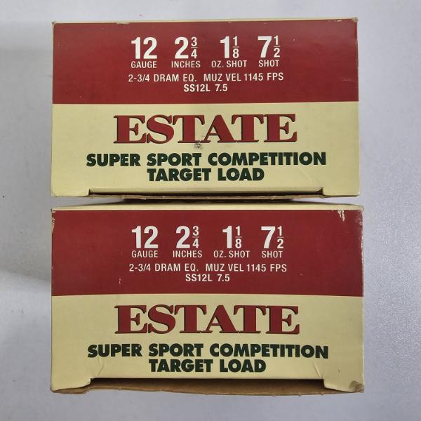 Estate Super Sport Competition Target Load 12ga Shotgun Shells 2-Box Lot - 1 Box Partially Filled