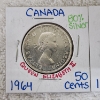 Image 2 : 1951 & 1964 Canada 50 Cents Silver Coins 80% Silver ASW 0.1808 oz Each