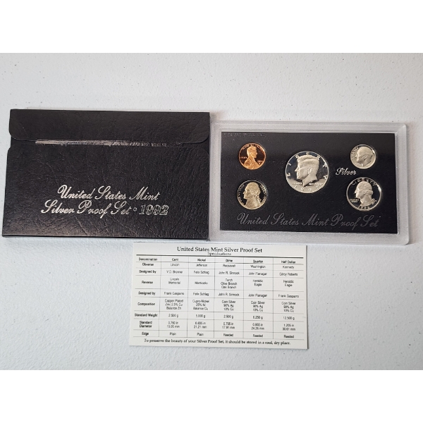 United States Mint Silver Proof Set: 90% Silver Half Dollar, Quarter, & Dime 