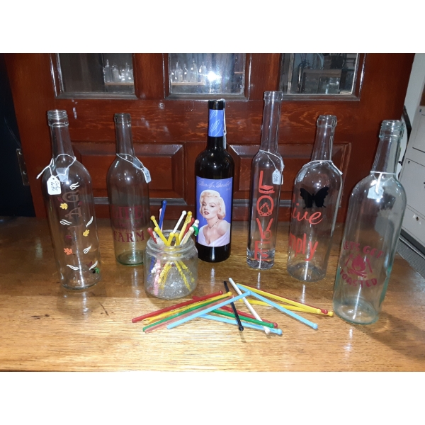 Assorted Group Of Specialized Bottles Including Vintage  Marilyn Monroe Amber Example