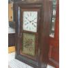 Image 6 : Antique Patriotic Themed "Southern Clock Co. Wooden OGEE Clock - With Key - 26 x 16 x 4.5 Inches