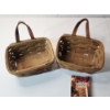 Image 2 : (2) Small Longaberger Handing Baskets w/ Leather Handle