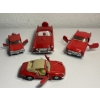 Image 1 : Lot of 4 Red Vintage Diecast Model Cars with 1 Large Plastic Model Car