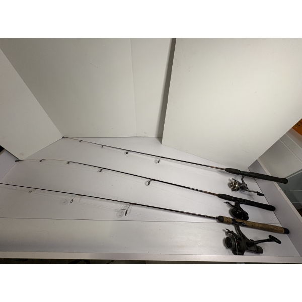 3 Fishing Rods - AX Ball Bearing Graphite Shimano 200Q -Shakespeare Quantam -MTC Ball Bearing 