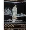 Image 8 : Superb! - Japanese Carved MOP Geisha Girls On Black Enamel & Silver Embellished Side Chest